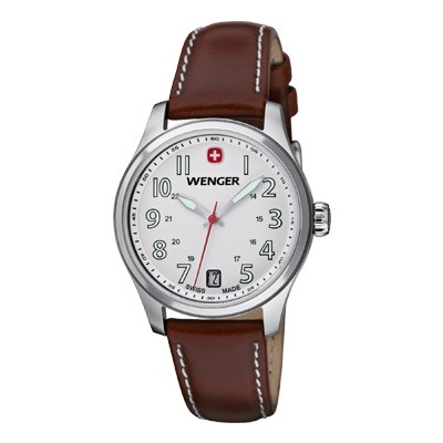Wenger Women's Terragraph White Dial Brown Leater Strap