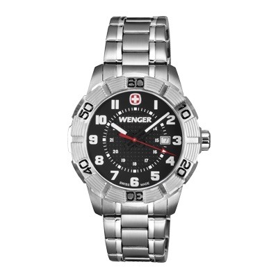 Wenger Wenger Sport Watch Roadster Black Dial Stainless Steel Bracelet