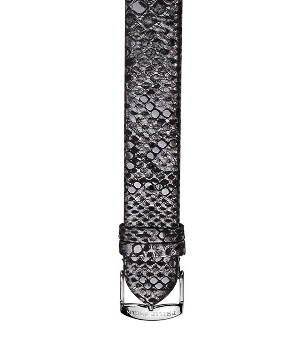 Philip Stein Gunmetal Snake Metallic Calf Watch Band