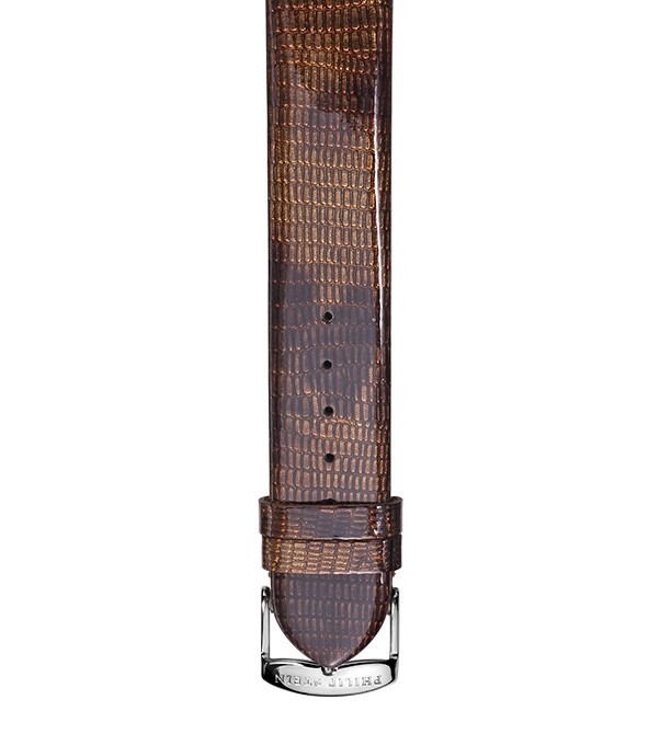 Philip Stein Brown Patent Teju Leather Watch Band