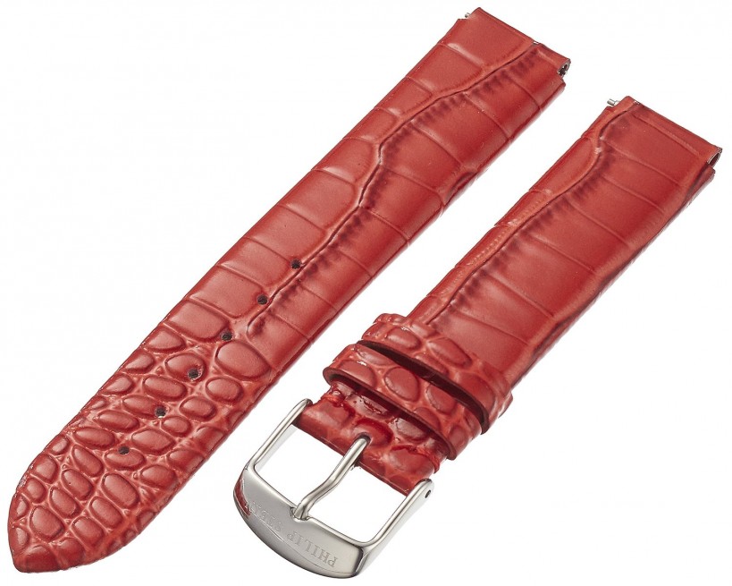 Philip Stein Leather Calfskin Red Teju Watch Strap