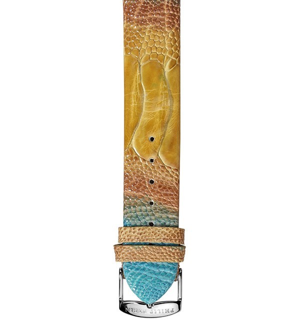Philip Stein Yellow & Blue Ombre Ostrich Watch Band