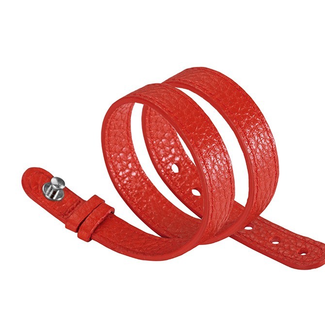 Philip Stein Red Leather Wraparound For Steel Icon