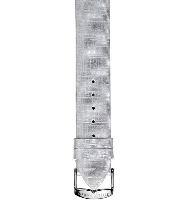 Philip Stein Silver Metallic Calf Watch Band
