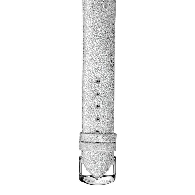 Philip Stein Shimmering Silver Metallic Calf Watch Band