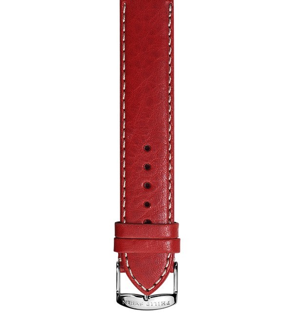 Red Stitch Calf Leather Strap