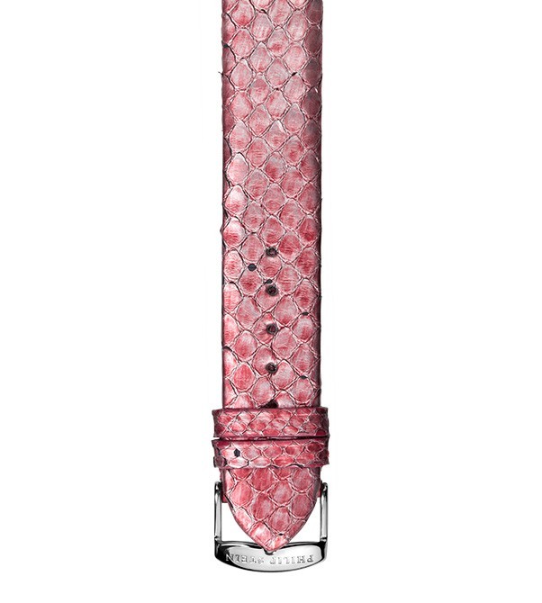 Philip Stein Silver & Pink Snake Watch Band