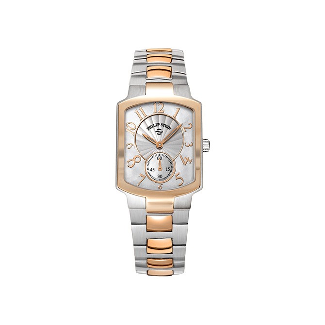 Philip Stein Classic Two Tone Rose Gold Plated Square Women's Watch