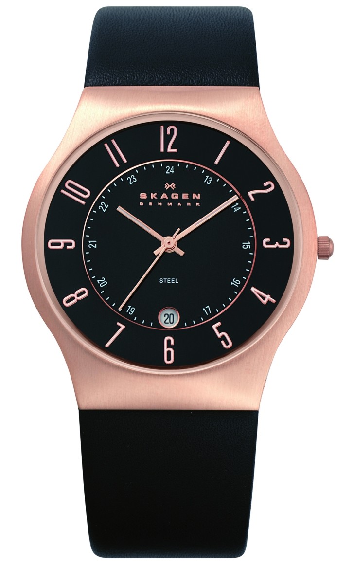 Skagen Grenen Stainless Steel Leather Men's Watch