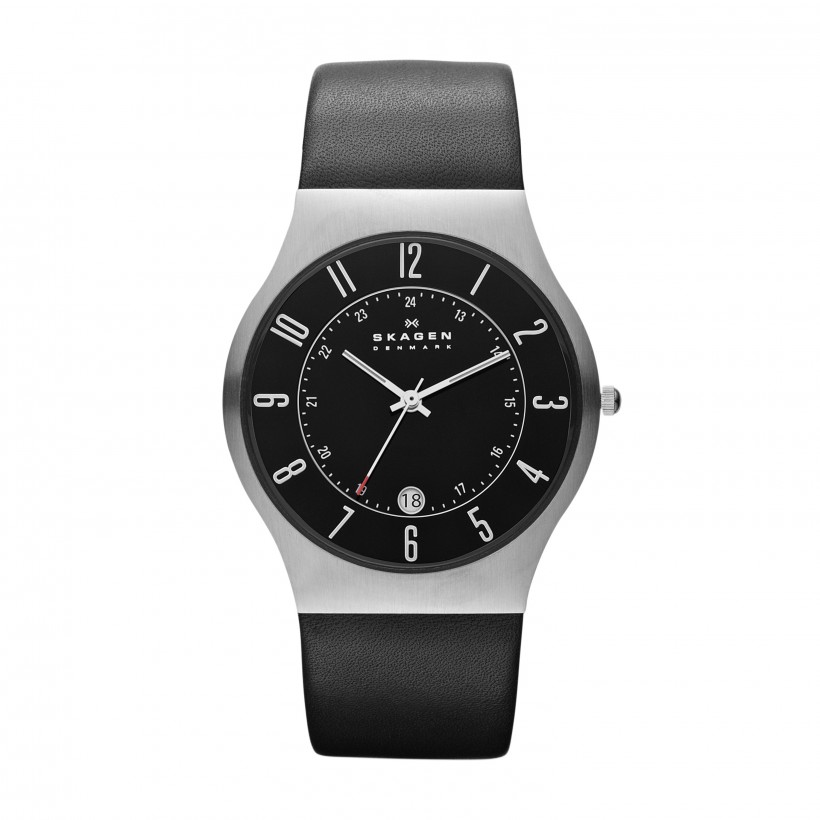 Skagen Grenen Stainless Steel Leather Men's Watch