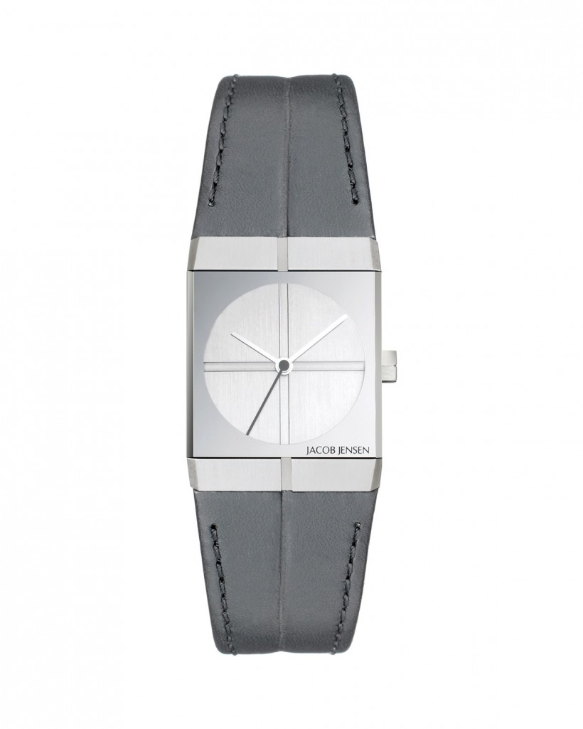 Jacob Jensen Icon Stainless Steel Silver Dial Leather Band Women's Watch