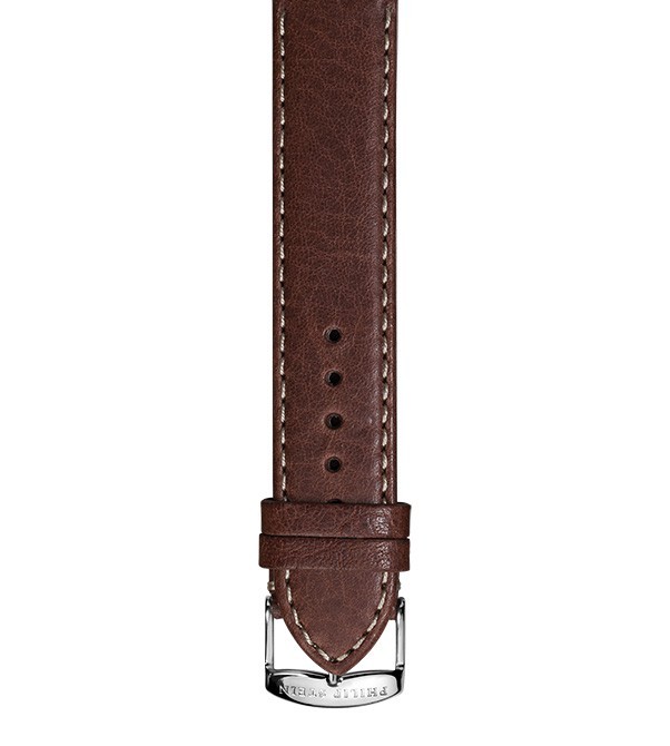 Philip Stein Dark Brown Stitch Calf Leather Watch Band