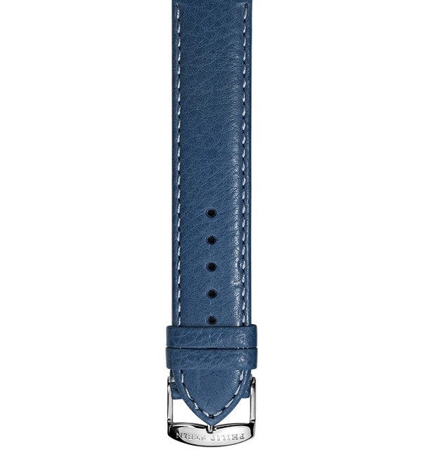 Navy Stitch Calf Leather Strap