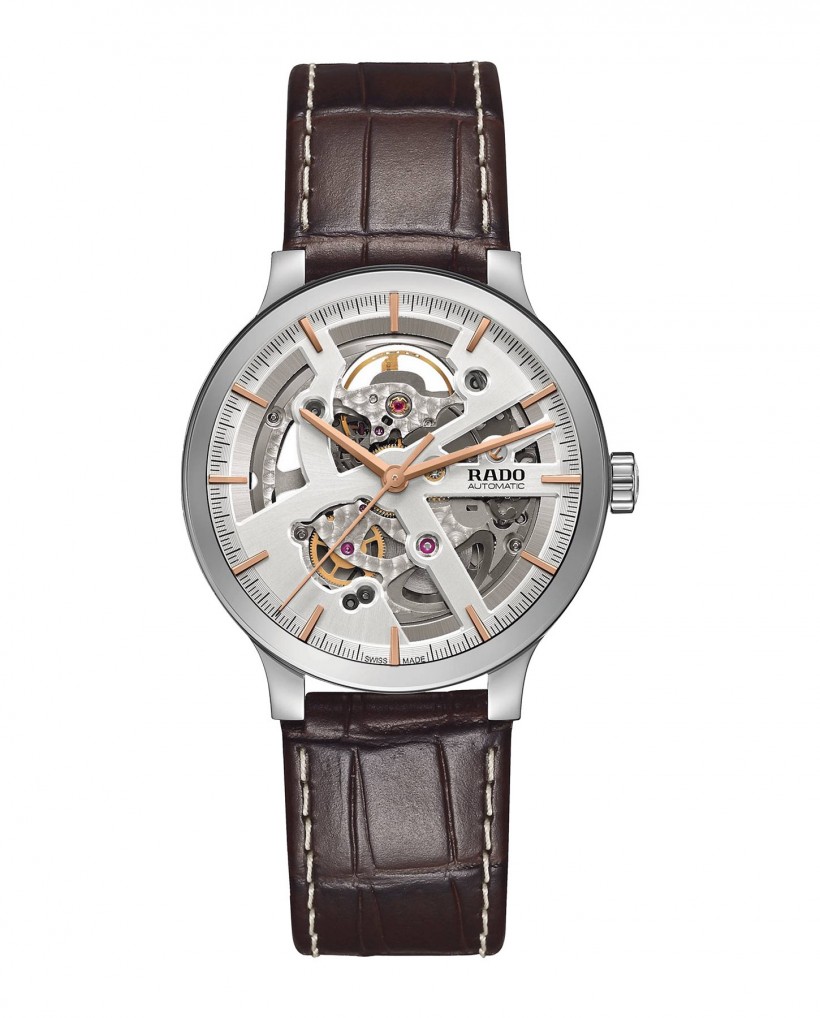 Rado Centrix L Automatic Open Heart Leather Men's Watch
