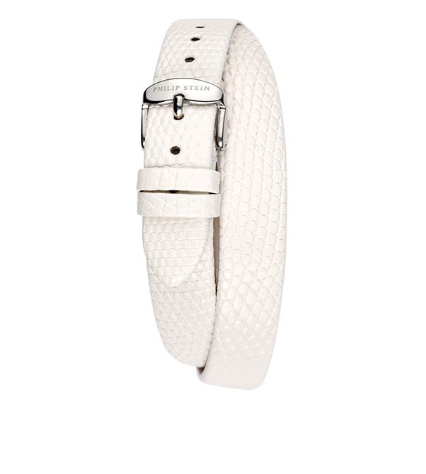 Philip Stein White Wrap Around Lizard Watch Band