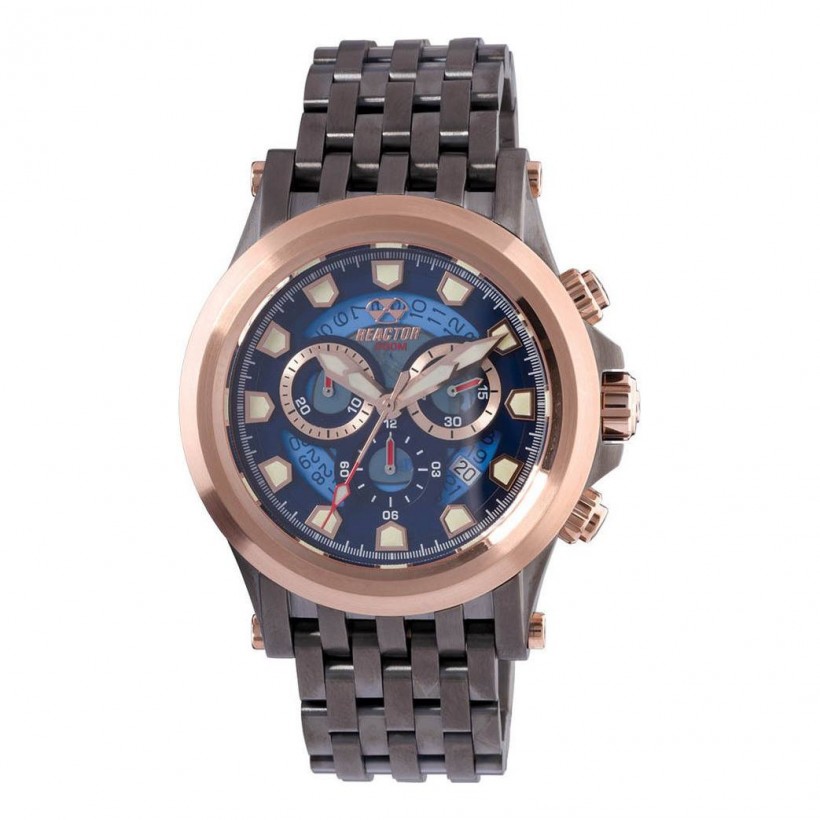 Reactor Einstein Chrono Gunmetal Stainless Bracelet Navy Dial 40603