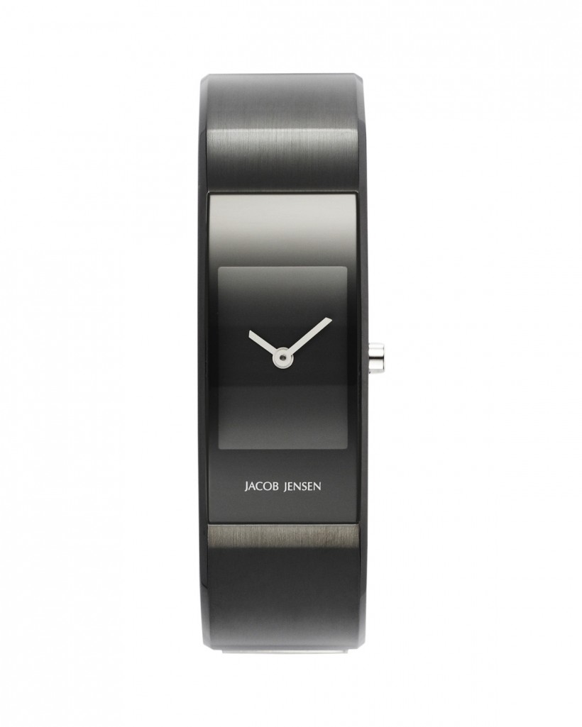 Jacob Jensen Eclipse Black Stainless Steel Black Dial Bangle Women's Watch