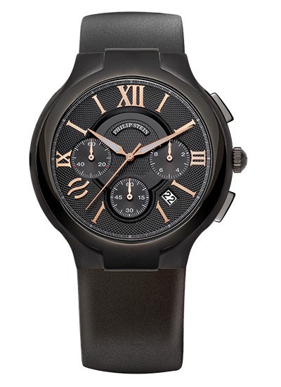Philip Stein Black Classic Round Chronograph Men's Watch
