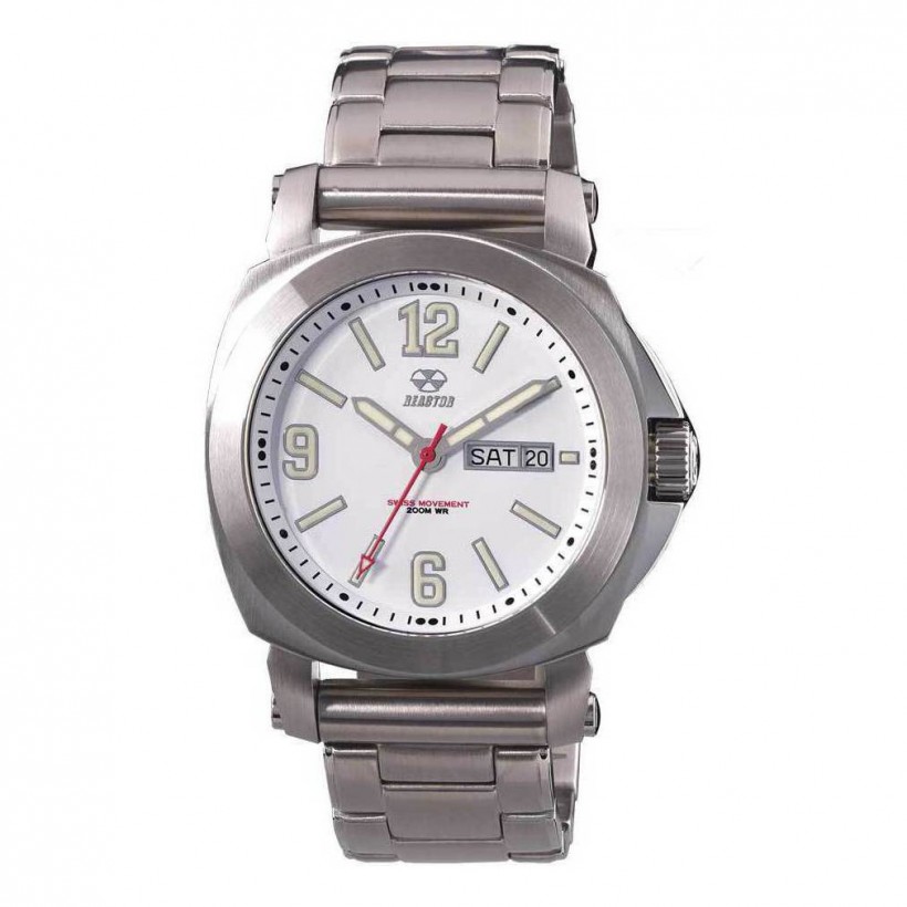 Reactor Fermi Day/Date Stainless Bracelet Matte White Dial 48005