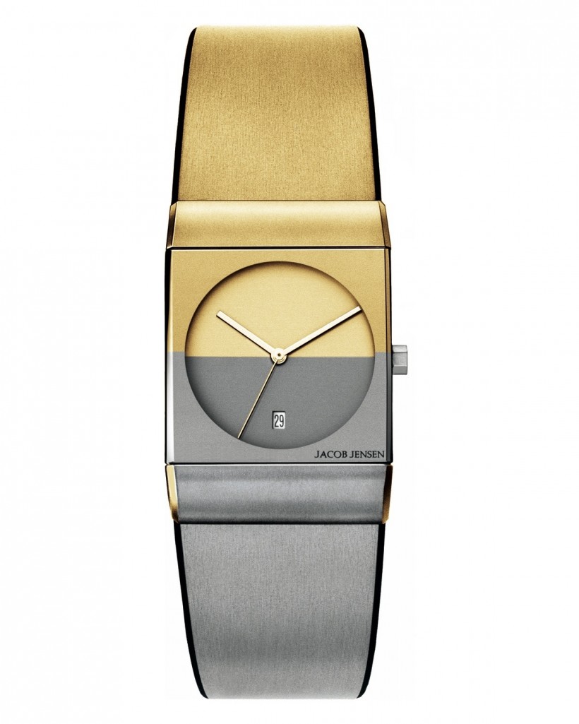 Jacob Jensen Classic Gold & Grey Titanium & Rubber Band Men's Watch 513