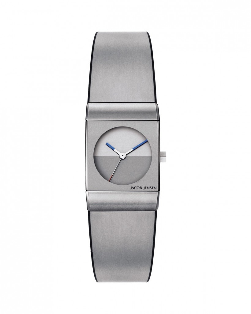 Jacob Jensen Classic Silver & Grey Titanium & Rubber Band Women's Watch