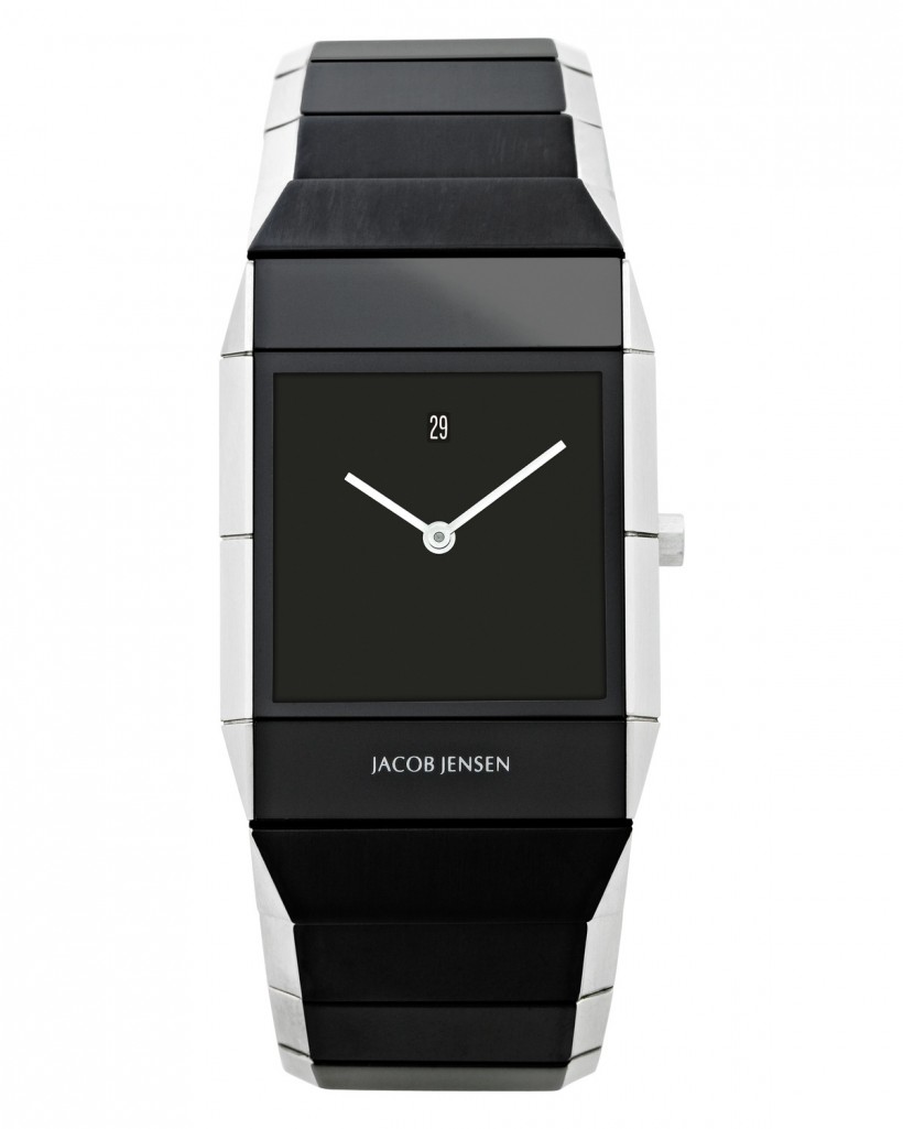Jacob Jensen Sapphire Black & Silver Stainless Steel Men's Watch 550