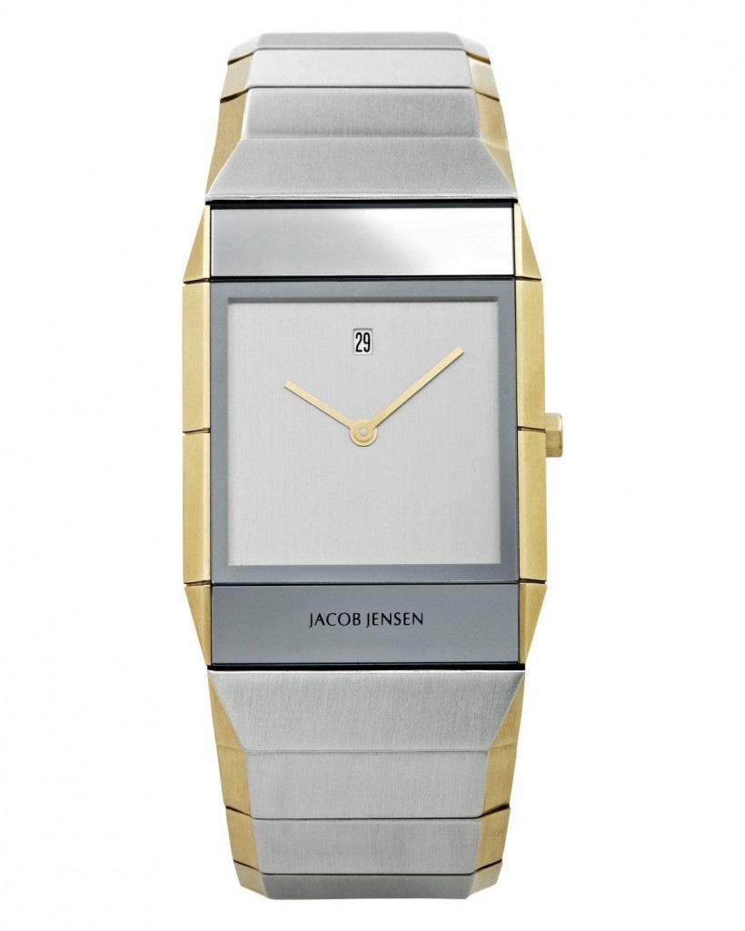 Jacob Jensen Sapphire Two Tone Stainless Steel Silver Dial Men's Watch