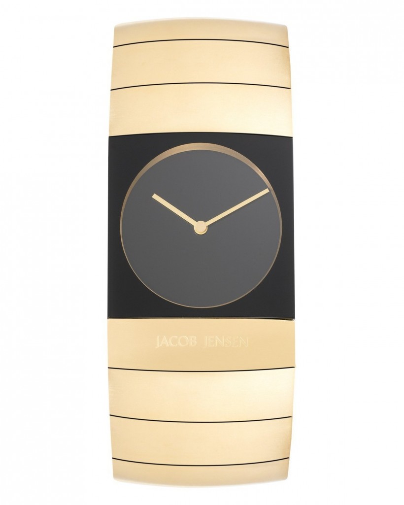 Jacob Jensen Arc Gold Tone Titanium Black Dial Men's Watch