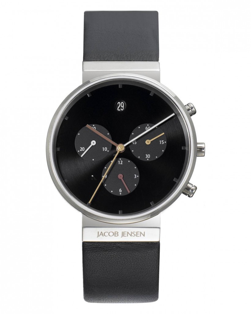 Jacob Jensen Chronograph Titanium Black Dial Men's Watch
