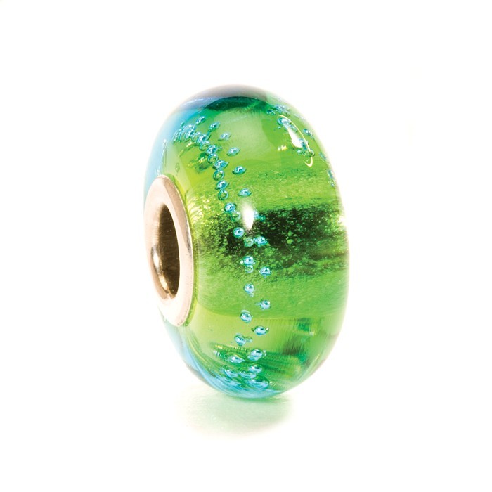 Silver Trace Bead, Green - Turquoise