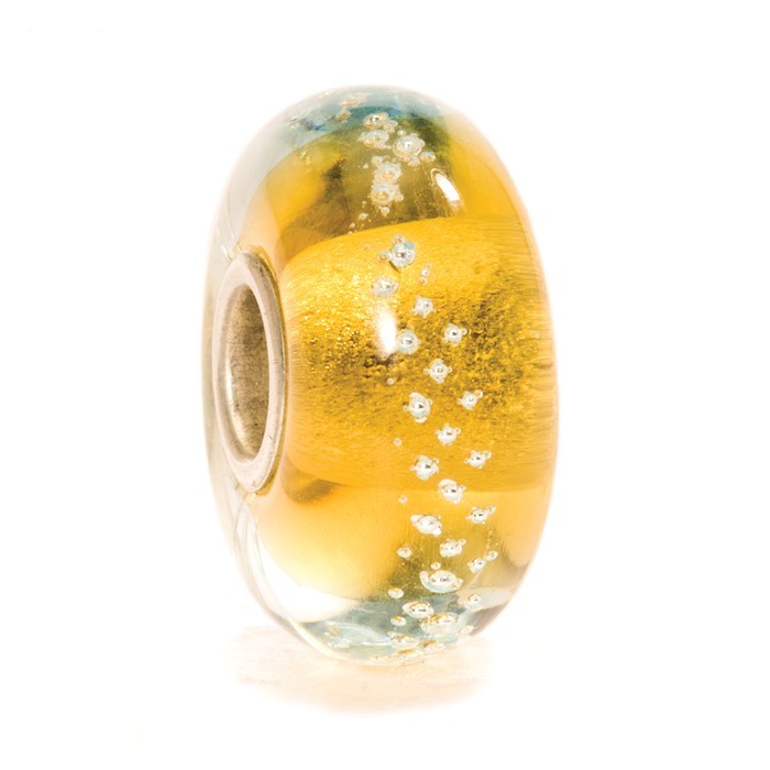 Silver Trace Bead, Beige/Blue