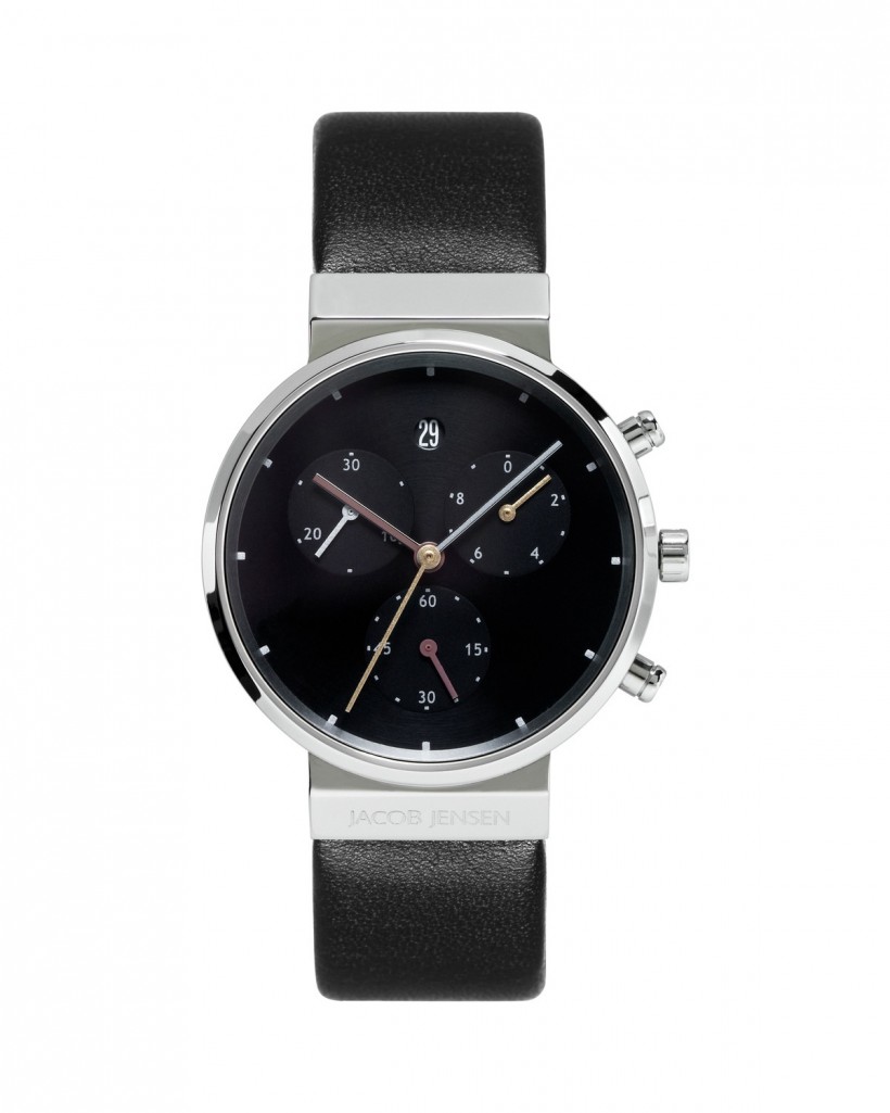 Jacob Jensen Chronograph Titanium Black Dial Women's Watch