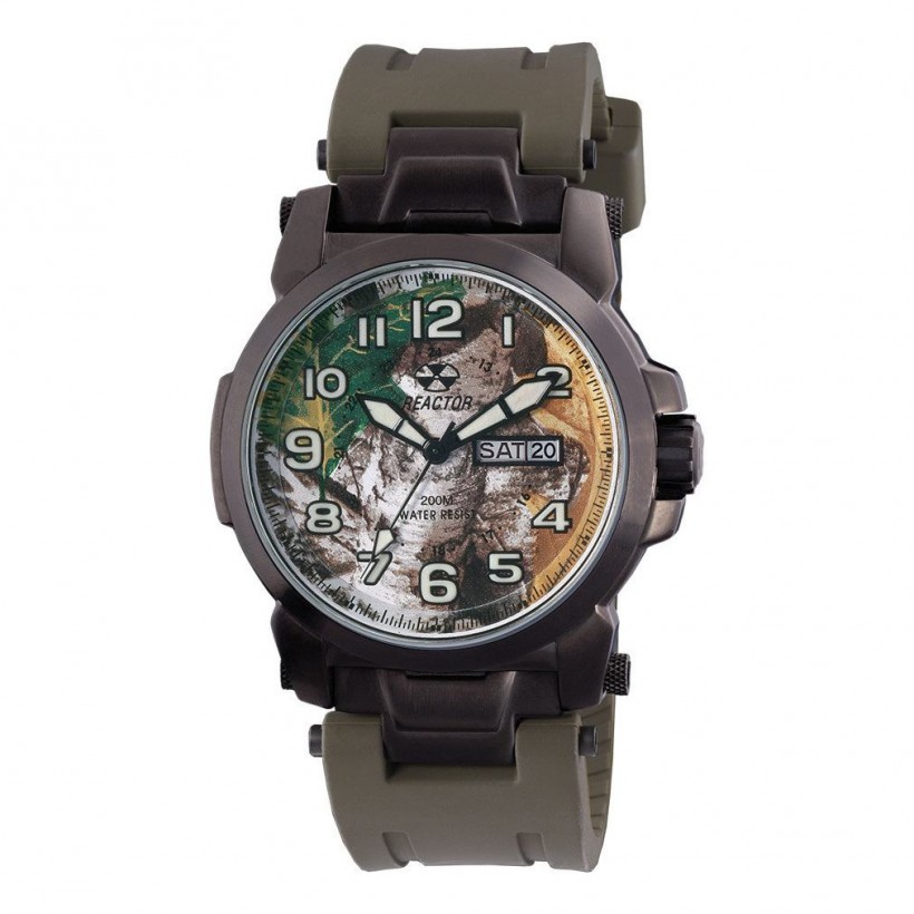 Reactor Atom Rubber Strap Day/Date Black Plated Realtree Dial 68909