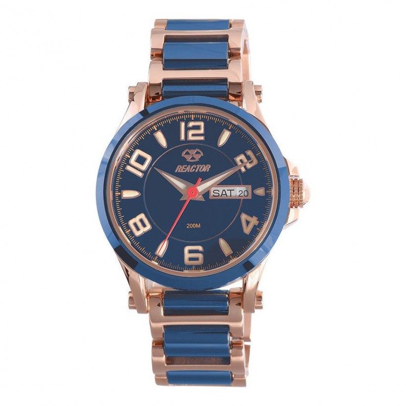 Reactor Crystal Mid Rose Gold Plated & Navy Ceramic Bracelet Navy Dial 69103