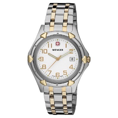 Wenger Standard Issue XL White Dial Bi-Color Bracelet 73116