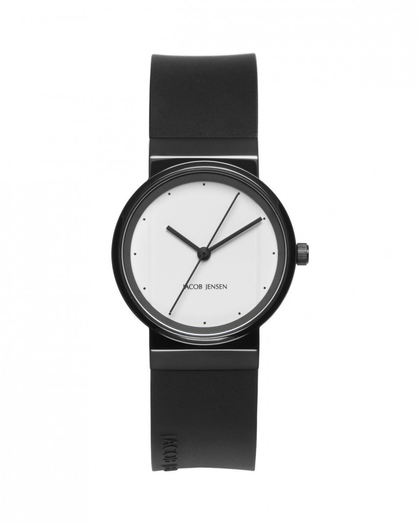 Jacob Jensen New Series Black Stainless Steel White Dial Women's Watch