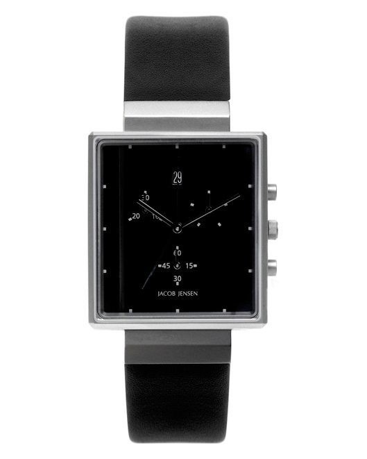 Jacob Jensen Rectangular Series Stainless Steel Black Dial Men's Watch