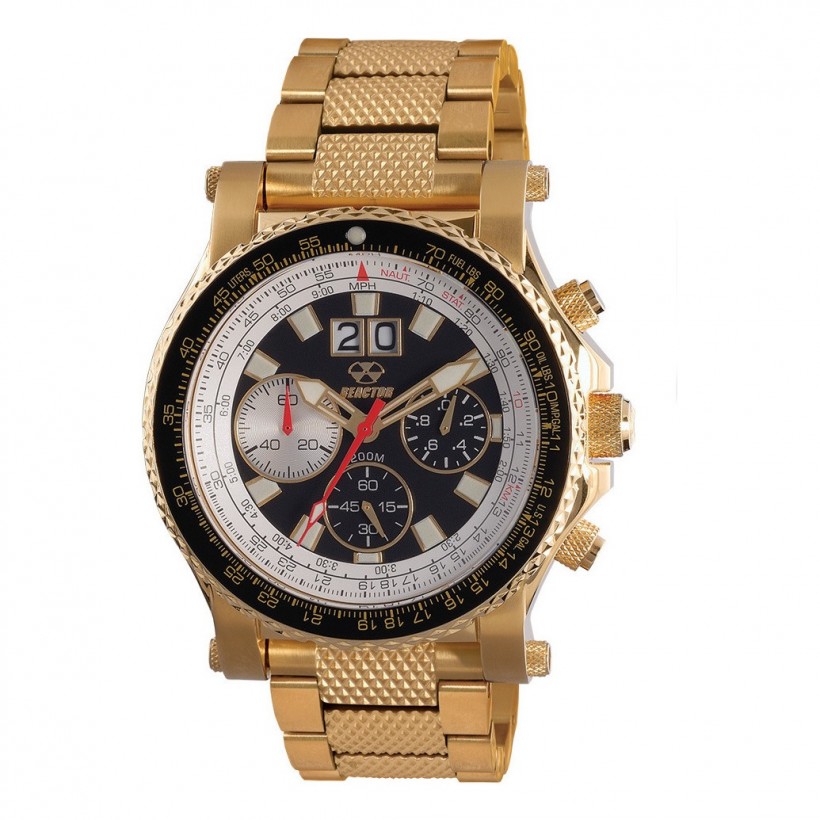 Reactor Valkyrie Gold Plated SS Black Dial Gold-Plated SS Bracelet 81201