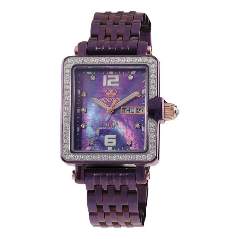 Reactor Trinity Day/Date Sangria MOP Dial Swarovski Crystals 86914