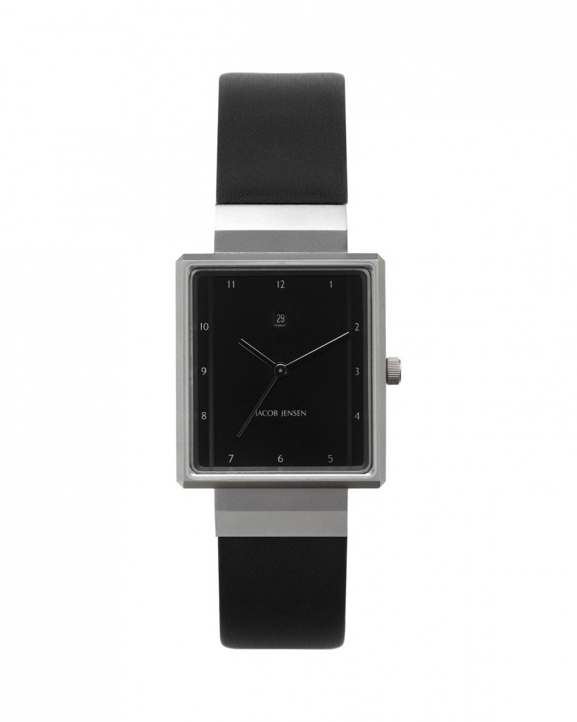 Jacob Jensen Rectangular Series Stainless Steel Black Dial Women's Watch