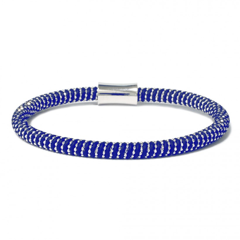 Borsari blue rubber & silver bracelet