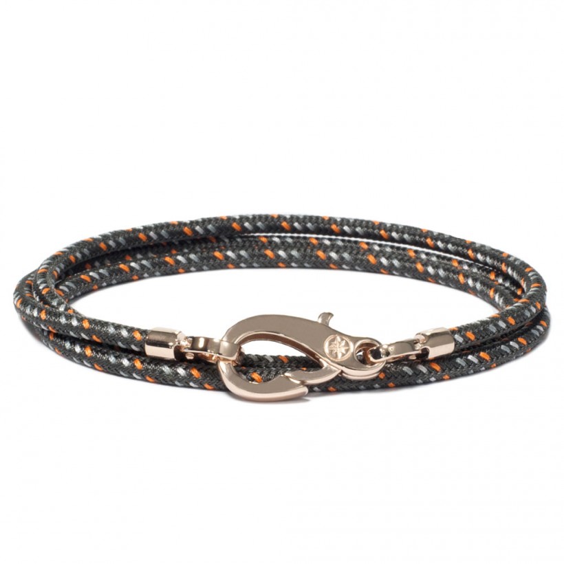 Borsari grey cord bracelet/925 silver snap hook