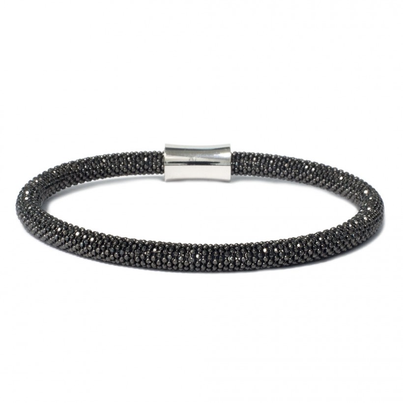Borsari black rhodium plated 925 silver bracelet