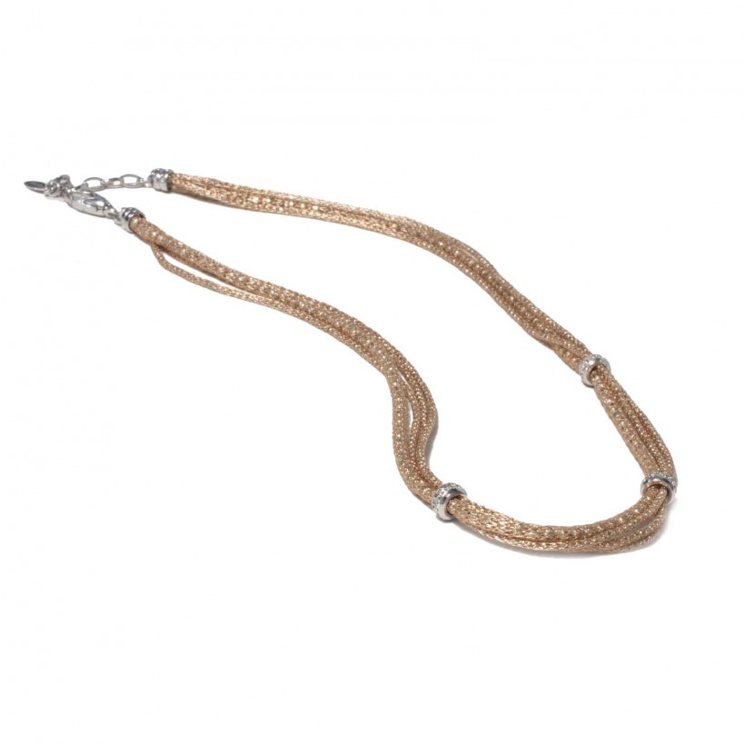 Borsari rose color multistrand necklace