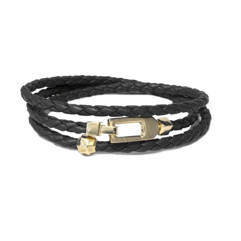 Borsari grey leather & 925 silver bracelet