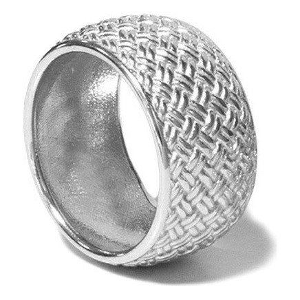 Borsari 925 Silver Ring Rhodium Plated