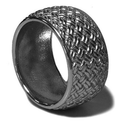 Borsari 925 Silver Ring Plated Black Rhodium