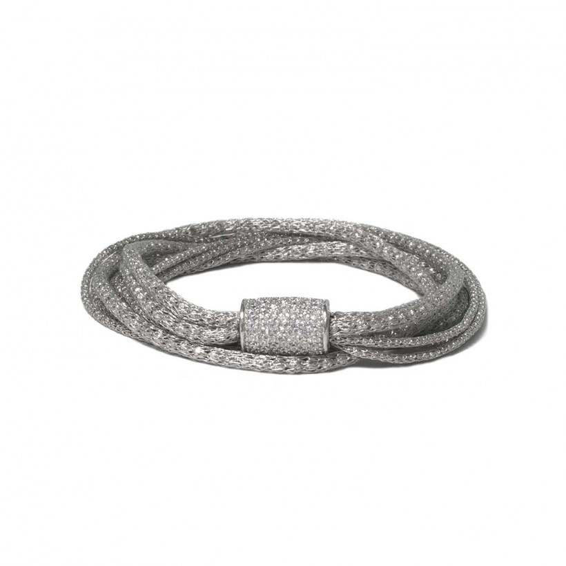 Borsari rhodium color multistrand bracelet