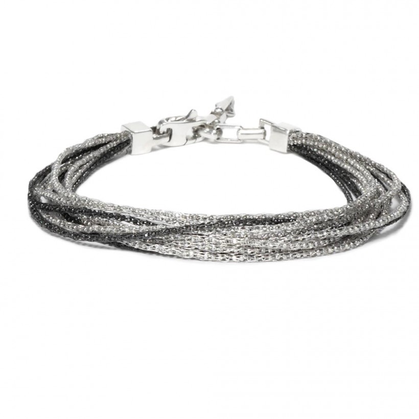 Borsari 925 silver bracelet rhodium & black rhodium plated