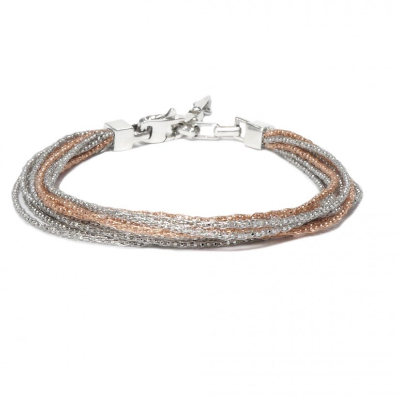 Borsari 925 silver bracelet rhodium & rose gold plated